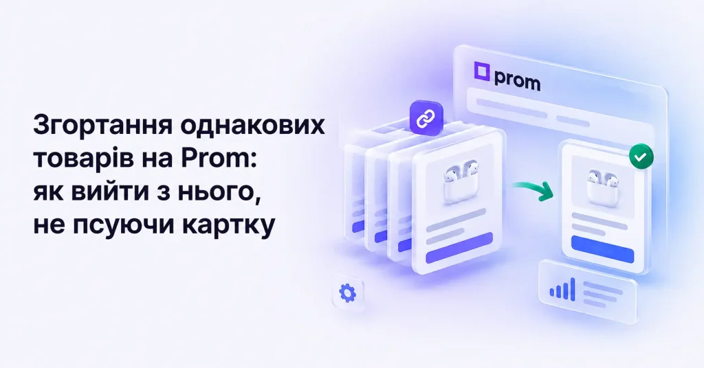 Згортання однакових товарів на Prom: як вийти з нього, не псуючи картку